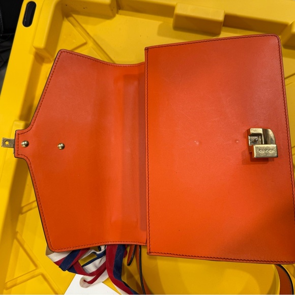 Orange Gucci Sylvie medium Leather Shoulder Bag - Picture 8 of 8